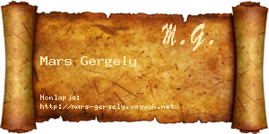 Mars Gergely névjegykártya